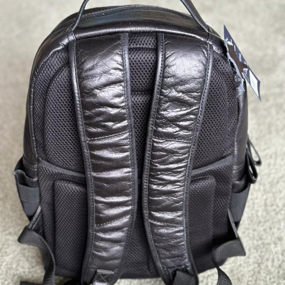 Chaps Leather Backpack Unisex Sleeve Slides - Picture 10 of 12